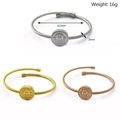 Three-color Hamsa Hand stainless steel cuff bracelets with 62mm diameter and wire design - Hamsa Hand Symbol Style (KB117037-KFC)