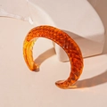 Retro Bernstein-Acryl-Armreif mit eleganter Spiralstruktur und Harz-Oberfläche - Kaffee Spirale Offener Stil (47#)