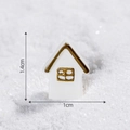 Miniature white and gold ceramic house figurine for DIY Christmas village decor, size 1.4cm - 13# Antique Gold House