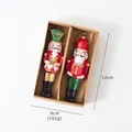 Nutcracker soldier Christmas ornaments set of two in red and gold finish 12cm height - Red Green 2pcs Gift Box B