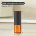280ml kitchen glass dispenser for oil or vinegar with black leakproof lid - 280ml / Black
