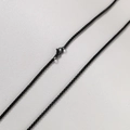 Collar de cadena de eslabones cuadrados de acero inoxidable negro con cierre de langosta - 3mm de ancho 70cm de largo / Negro