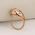 Anillo abierto dorado en forma de gota con cristales brillantes de estilo elegante - Oro rosa