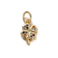Detailed 18K gold-plated four-leaf clover pendant with colorful inlaid crystals for jewelry - Four-Leaf Clover