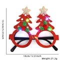 Sparkly red Christmas tree LED light-up glasses for holiday parties and festive decor - Red Glitter Christmas Tree (With Light)