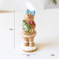Weihnachts-Lebkuchenmädchen-Figur aus Harz mit blauer Schleife und 12 cm Abmessungen - Lebkuchenmann Mädchen