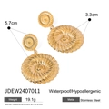 Doppellagige runde Blumenohrringe aus Edelstahl mit 18 Karat Goldbeschichtung und Maßen - Goldenes Spiralblumen-Stil (JDEW2407011)