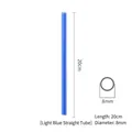 Light blue 20cm straight glass straw with 8mm diameter for juice and tea drinks - Straight / Light Blue