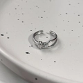Minimalist 925 sterling silver knot ring in silver finish with adjustable open band - Knot Design Silver Opening Style(JZ0374)