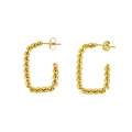 Boucles d'oreilles créoles torsadées en forme de U en acier inoxydable plaqué or 18k - Or 18 carats / Or