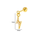 Goldener Blitz-Ohrring mit funkelnden Zirkonsteinen und Größenangaben im Detail - Blitz (2640-10#) / Gold