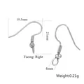 Silver stainless steel earring hooks with bead and spring for DIY jewelry making - Steel Color - Style B