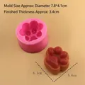 Cat paw silicone mold for 3D chocolate or soap crafts with product dimensions - 3621-Pink (Smooth Surface)