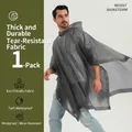 Waterproof grey EVA adult hooded raincoat with thick semi-transparent design for outdoor use - Gray