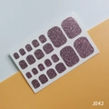 Glitzernde magentarote Zehennagel-Aufkleber Set in Purpurrot, Modell J042 Design - J042 Purpurrot Glitzer