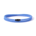Blue double-layered braided bracelet with a black magnetic cylinder clasp for couples - Light Blue