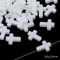 Weiße 16x12mm ABS-Perlen in Kreuzform für DIY-Schmuckherstellung und Ohrringe - Stil 72 Kreuz 16x12mm Weiß 60 Stk./Packung