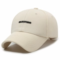 Casquette de baseball beige minimaliste avec lettrage MAXCSTUDIO et texture tissée - Réglable / Beige Clair