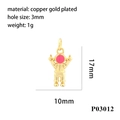 Vista dettagliata del ciondolo astronauta placcato oro 18K con dimensioni di 17x10mm per gioielli - P03012-Astronauta Oro e Rosa