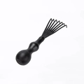 Ergonomic black scalp massager tool with curved metal wires for relaxing head massage - POM Plastic / Black