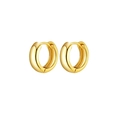 Polished 18k gold plated chunky geometric hoop earrings with a sleek minimalist finish - Gold