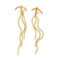 Pendientes elegantes de borla con cadena de serpiente dorada y diseño minimalista - Dorado