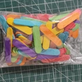 Pack of colorful wooden popsicle sticks in transparent bag for DIY handmade crafts - Colored Extra Small 40mm*10mm*2mm / 100 Pcs/Pack