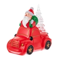 Luce notturna camion rosso di Natale con Babbo Natale e albero di cristallo - Piccola Auto Babbo Natale - Albero di Cristallo