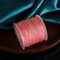 Rose pink braided cord with gold metallic silk on clear spool for jewelry DIY - Rose Red