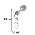 G23 titanium labret stud featuring a marquise-cut zircon pendant for piercings - Teardrop Dangle (T2528-2# Silver)