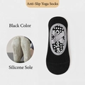 Calze da yoga nere con cinghie incrociate grigie e suole in silicone antiscivolo - Taglia unica / Nero