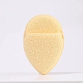 Yellow droplet-shaped cleansing sponge with porous texture for makeup removal - Teardrop Cleansing Puff / Yellow