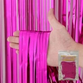 Rideau de franges en aluminium laser rose pour décoration de mariage et fête d'anniversaire - 1*2 Mètres / Rose fuchsia brillant