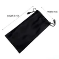Black fiber drawstring pouch for sunglasses with 17x9cm dimensions and smooth texture - 17CM*9CM / Black
