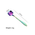 Rainbow stainless steel flower spoon 125mm length with cherry blossom head and slim handle - Daisy Spoon / AB Color