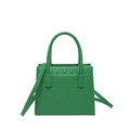 Grüne Handtasche aus PU-Leder mit Rautenmuster, abnehmbarem Schultergurt und Handgriffen - Grün