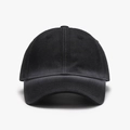 Classic black six-panel cotton baseball cap with curved brim and twill fabric texture - Adjustable / Black