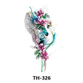Waterproof temporary tattoo featuring colorful watercolor swan and flowers design TH-326 - Th-326 / 210*148mm