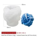 Chunky yarn ball silicone mold for handmade candles and soaps with blue finished sample - Upgraded Thick Yarn Ball Mold SX-BH-142-1 / White