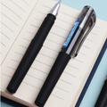 Tragbarer mattschwarzer A7 Notizbuchstift mit transparenter Kappe und Metallspitze - Taschenstift
