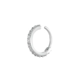 S925 Silber Nasenring in C-Form mit minimalistischem Pavé-Besatz aus weißen Zirkonia - Kupfer / Mittel (9381)
