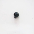 Close-up of a 14mm black painted metal bell with a top loop for pet collars and DIY crafts - Black