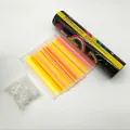 Set of 100 colorful glow sticks with connectors and storage tube for party decor - Thickened / 100 Packs