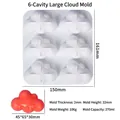Moule en silicone à 6 cavités en forme de nuage pour bougies avec spécifications de taille - 6-Cavités Grand Nuage / Blanc