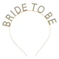 Tiara de novia en oro KC con letras de diamantes de imitación BRIDE TO BE para fiestas - Dorado-BRIDE TO BE