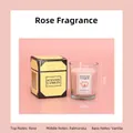 Pink rose scented candle in glass jar with gift box and layered vanilla notes - Small Rose - Light Pink