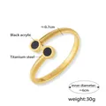 Minimalistisches Armband aus 18K vergoldetem Titanstahl mit schwarzen Acrylscheiben - Gold Schwarz Achat Textur (Z345-Gold Schwarz)