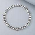 Polished silver cuban link chain necklace in stainless steel with square clasp - Dragon Head Clasp (13mm Width) / 45cm / Steel