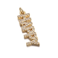 Gold plated copper pendant featuring the word FAITH encrusted with cubic zirconia - CX145-10 Gold FAITH Letters