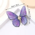 Elegante fermaglio a farfalla viola con sfumature e perla di misura 5cm - Viola